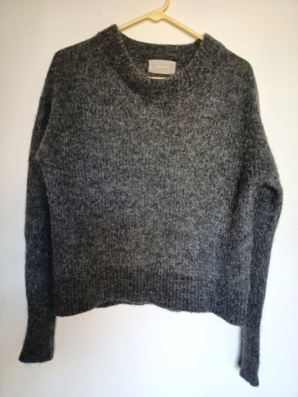 Everlane Alpaca and Wool Blend Sweater Heather Gray Crewneck Cozy Knit Small